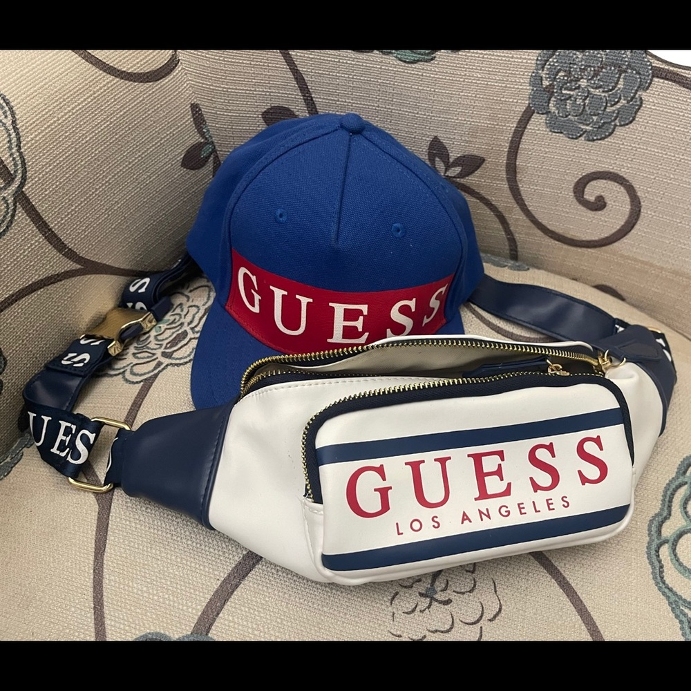 Red white and blue Guess Fanny pack